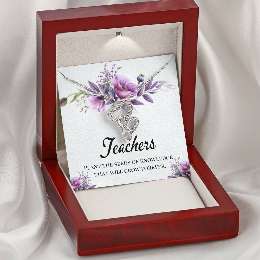 Best Teacher Gifts Double Hearts Necklace