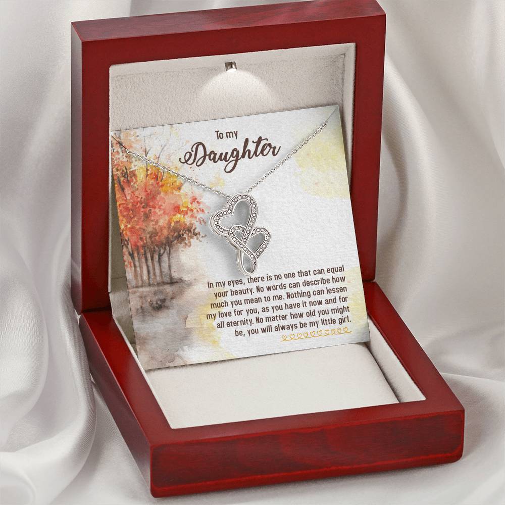 To My Daughter Necklace - Mom To Daughter Double Heart Necklace Gift - Mom And Daughter Always Remember Gift From Mom  3 Double Hearts Necklace