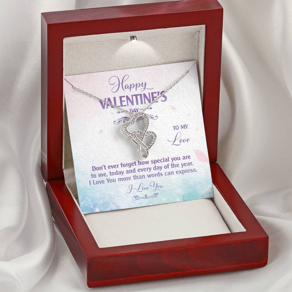 To My Wife - How Special You Are - Necklace Double Hearts Necklace