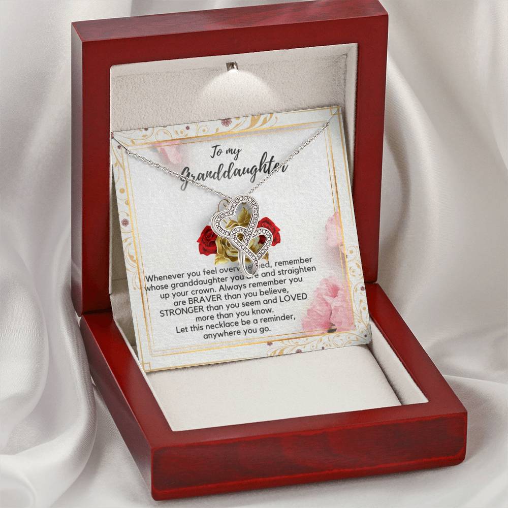 To My Granddaughter Necklace Double Hearts Necklace