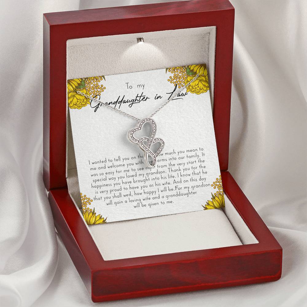To My Granddaughter-In-Law Gift I Wanted To Tell You  2 Double Hearts Necklace