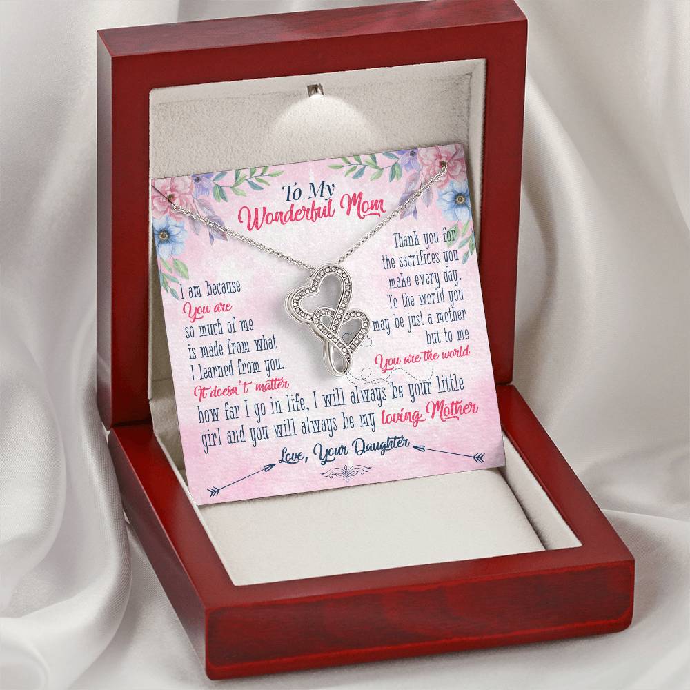 To My Mom 16 Double Hearts Necklace