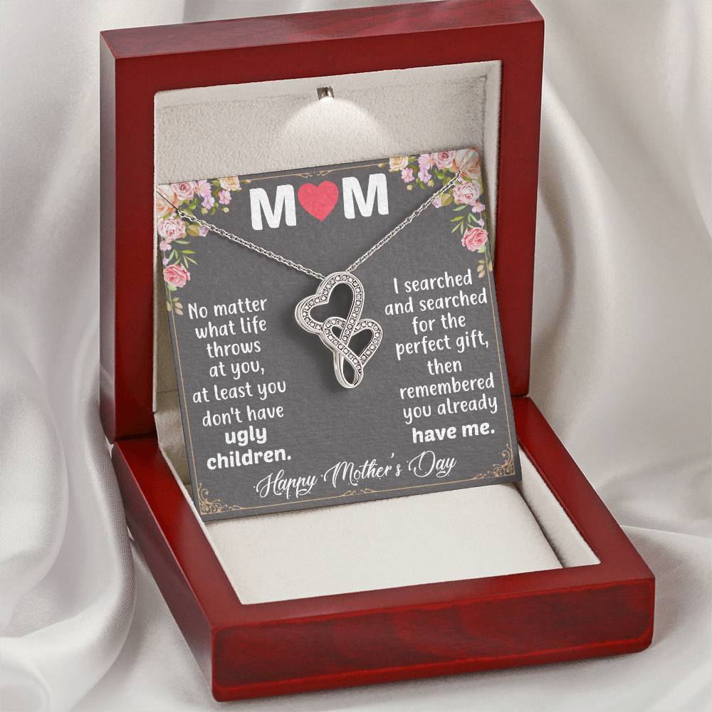 Happy Mother's Day 2 Double Hearts Necklace