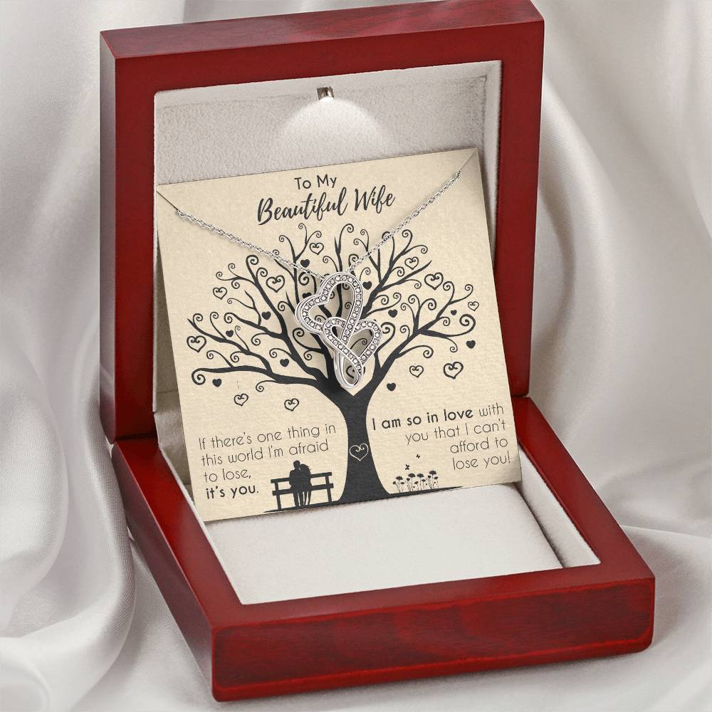 I Am So In Love With You - Gift For Wife Double Hearts Necklace