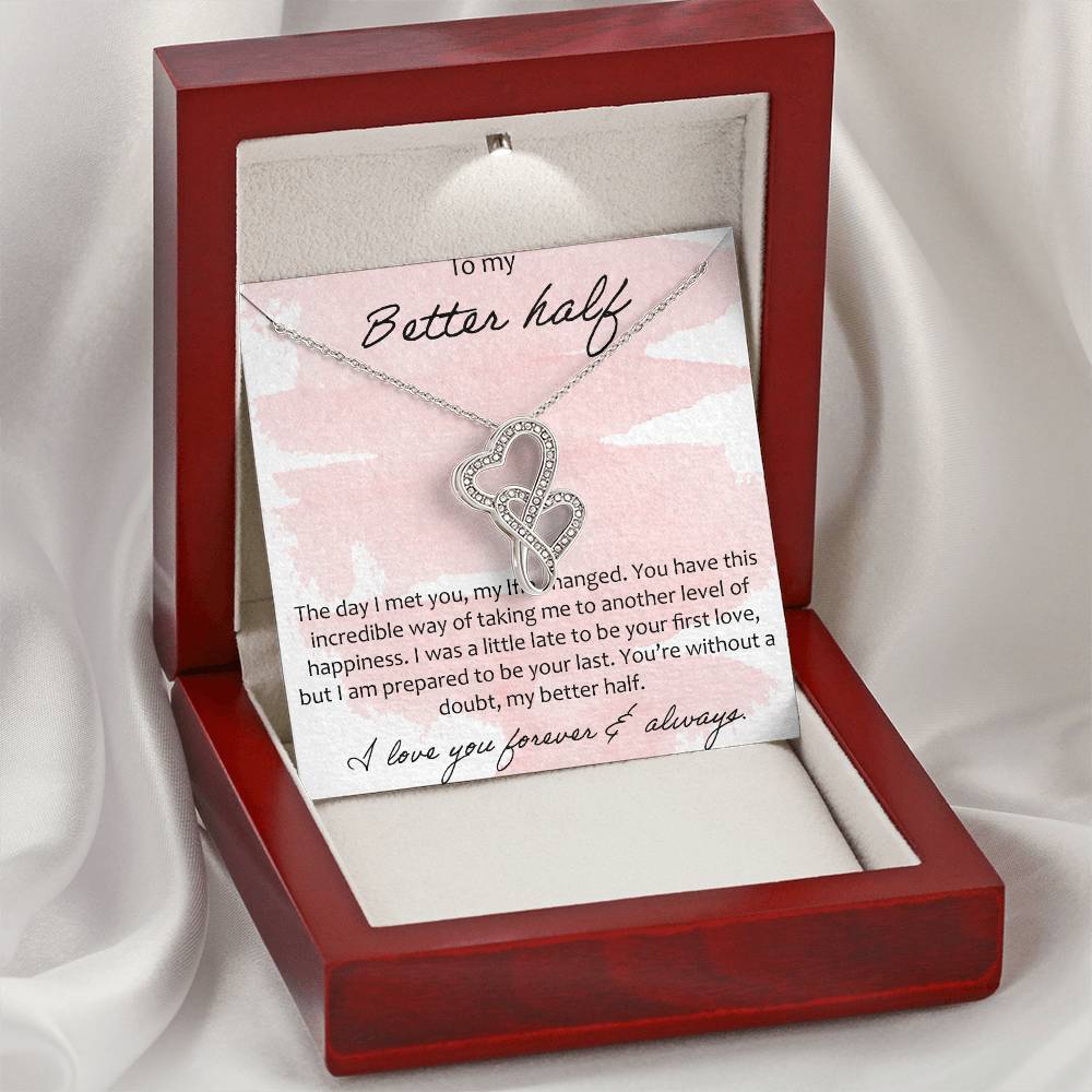To My Better Half Double Hearts Necklace