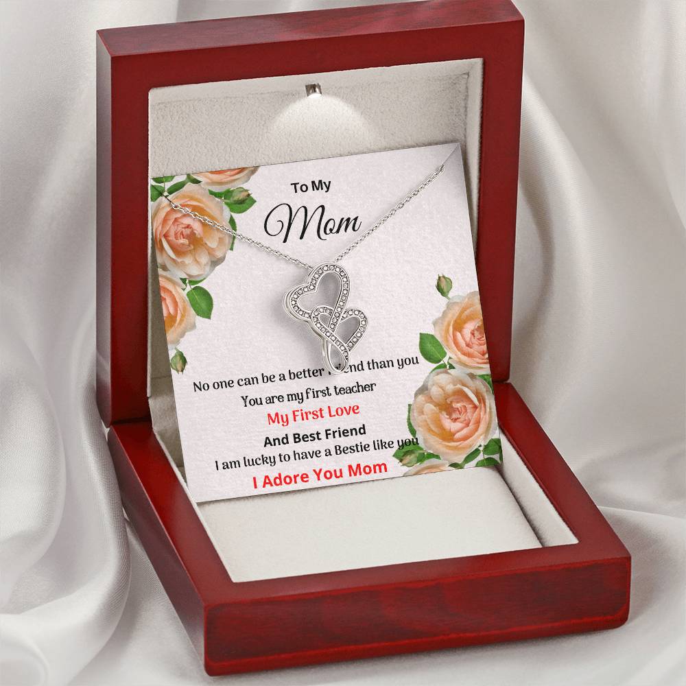 My First Love - Mother's Day Necklace Double Hearts Necklace
