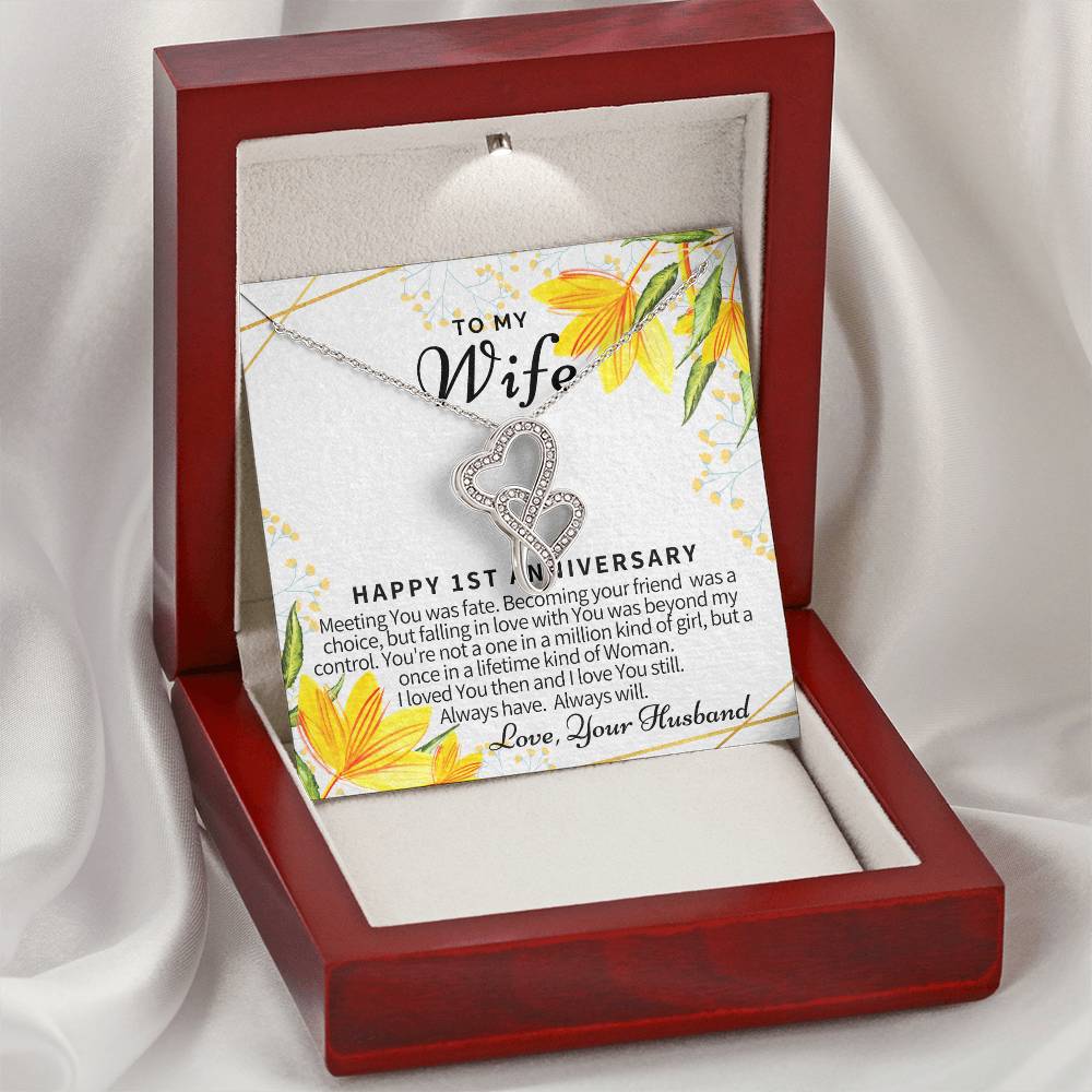 Gift For Wife 3 Double Hearts Necklace
