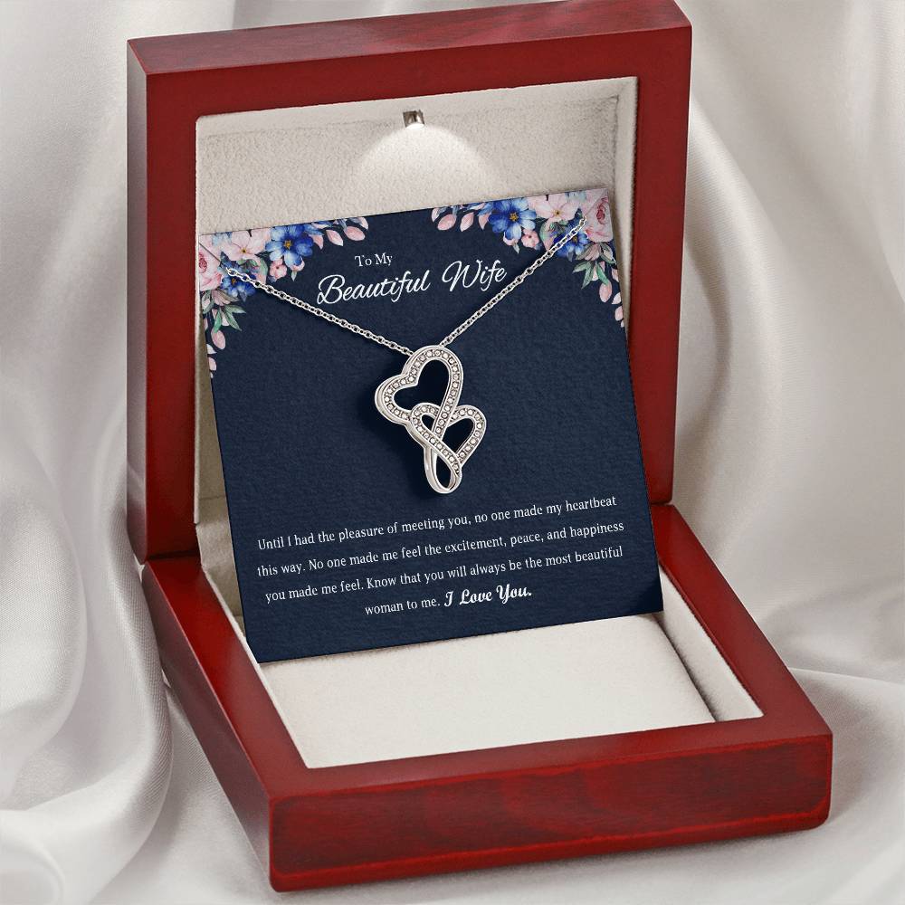 Perfect Gift For Wife. Anniversary Gift. Birthday Gift. Christmas Gift. Double Hearts Necklace