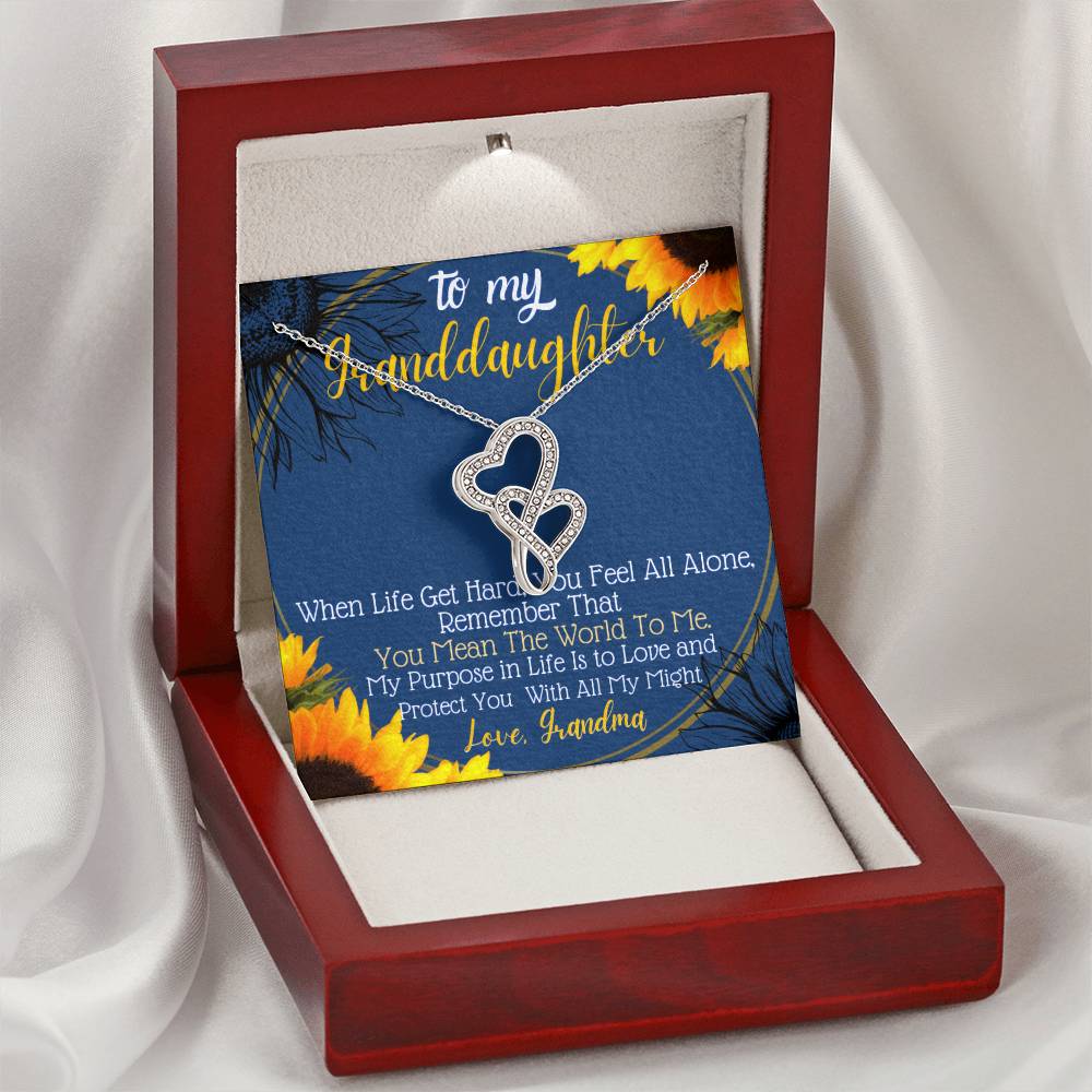 To My Granddaughter Necklace Love Nana Granddaughter Gift From Grandmother To Granddaughter Granddaughter Gift From Na Double Hearts Necklace