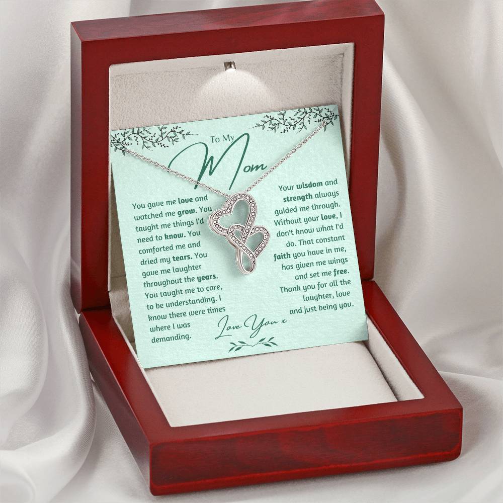 To Mom Mother's Day  Double Hearts Necklace