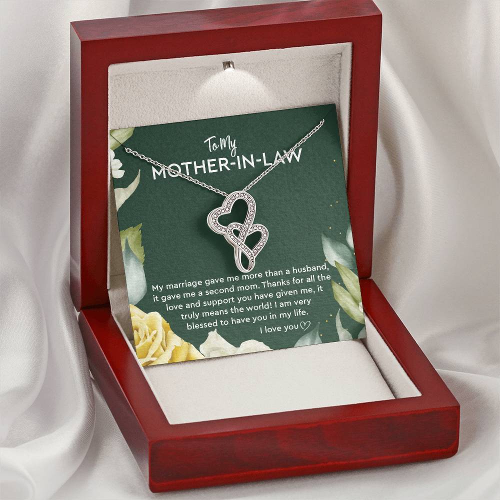 Mother In Law Gift From Bride Mother In Law Gift For Mother's Day Mother In Law Gift From Daughter In Law Mother In La Double Hearts Necklace