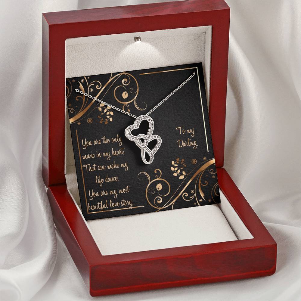 Beautiful Necklace Gift For Your Wife Or Girlfriend Double Hearts Necklace