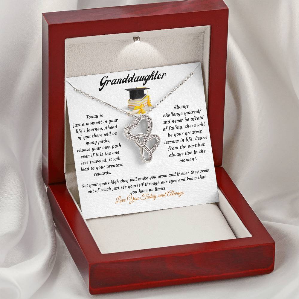 Granddaughter-Love You Today And Always Double Hearts Necklace