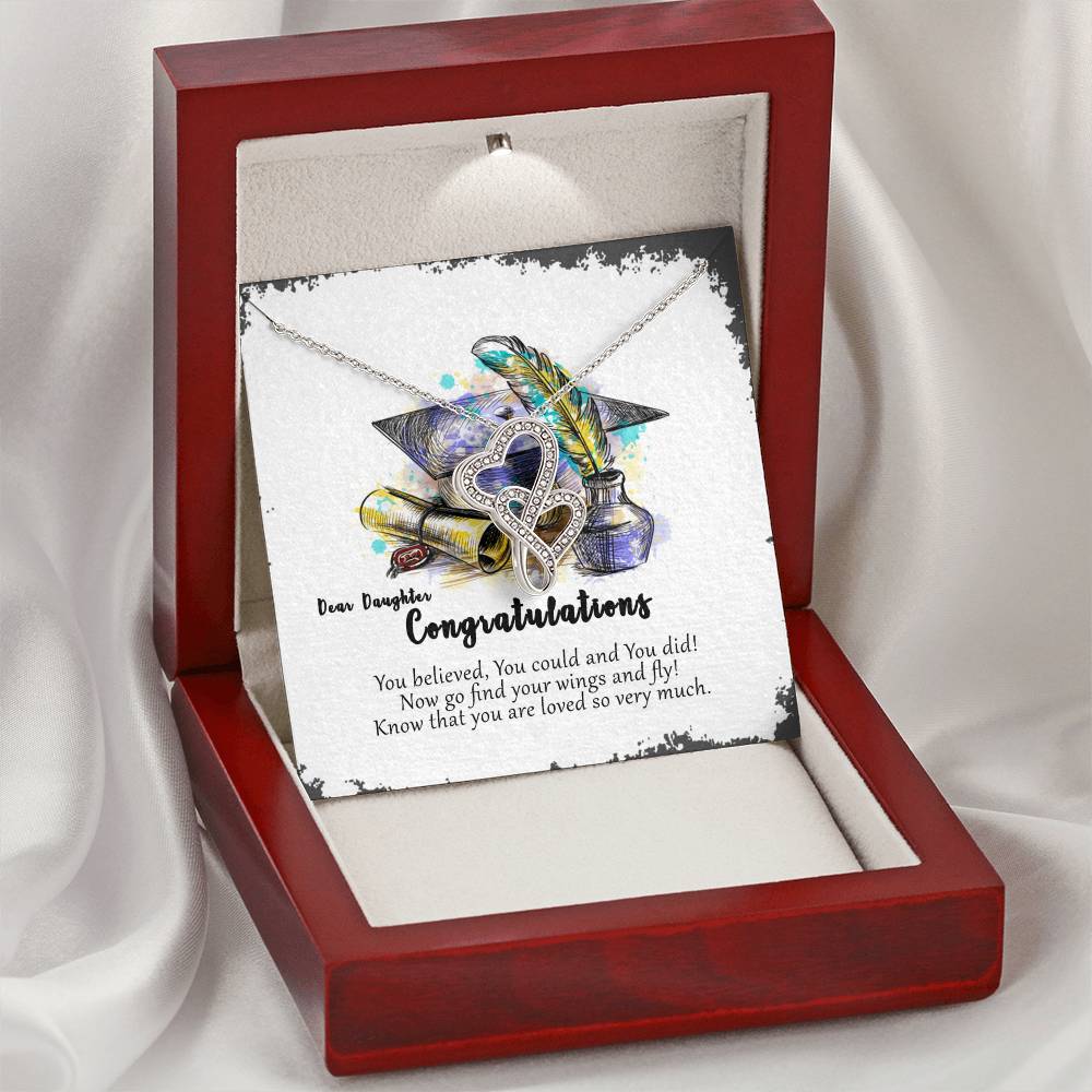 For Graduate Double Hearts Necklace