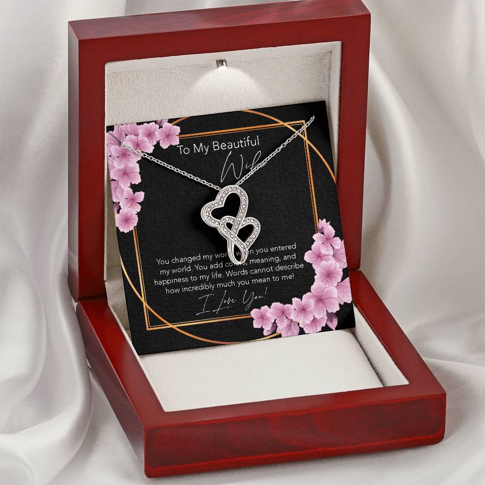 Joined Hearts Necklace Wife Gift Birthday Gift For Wife To My Wife Wife Jewelry Anniversary Necklace Sentimental Double Hearts Necklace