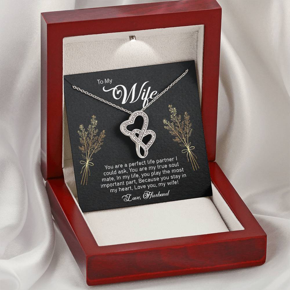 Wife Double Hearts Necklace