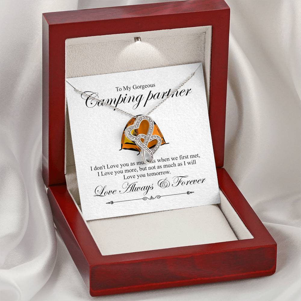 Camping Partner Double Hearts Pendant Double Hearts Necklace