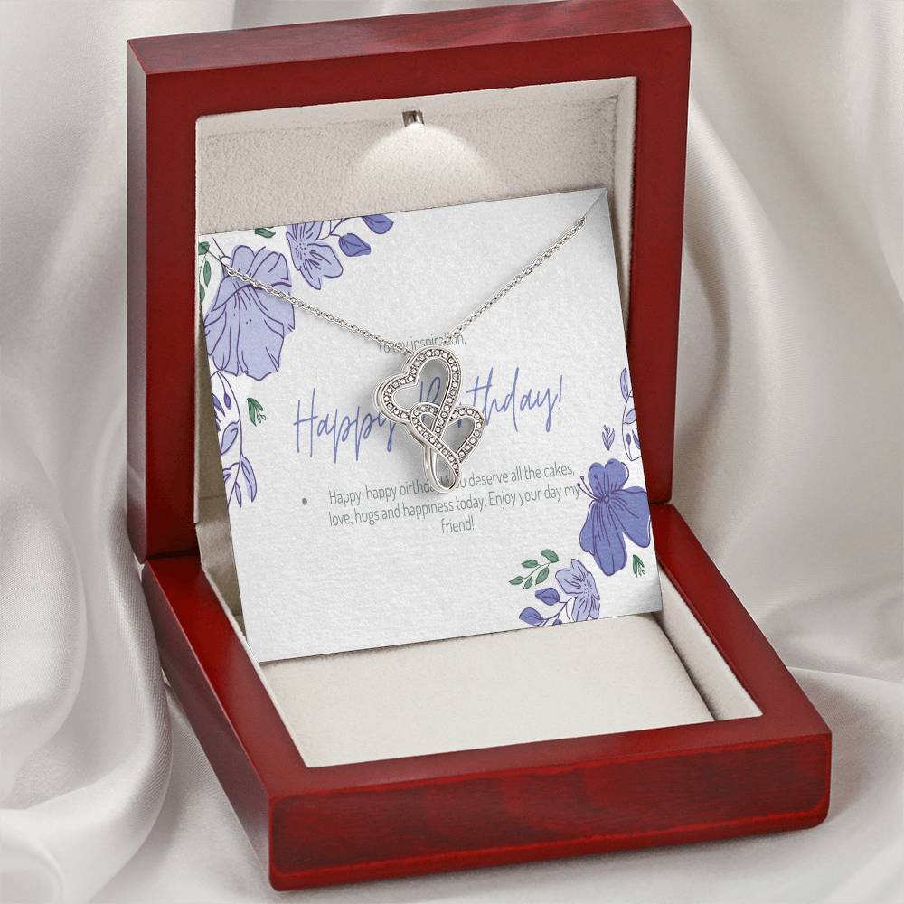 To My Daughter 3 Double Hearts Necklace