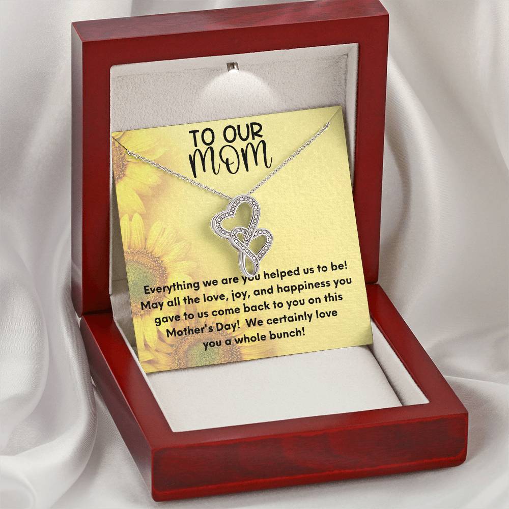 To Our Mom On Mother's Day!  Happy Mother's Day Heart Necklace Gift For Mom Mother's Day Necklace Mother's Day Jewelry Double Hearts Necklace