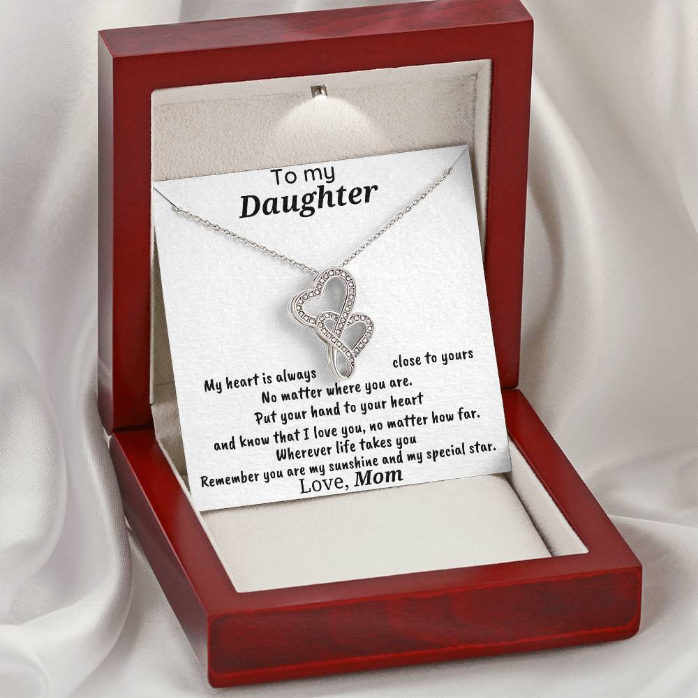 My Heart Is Always -  Double Hearts Necklace