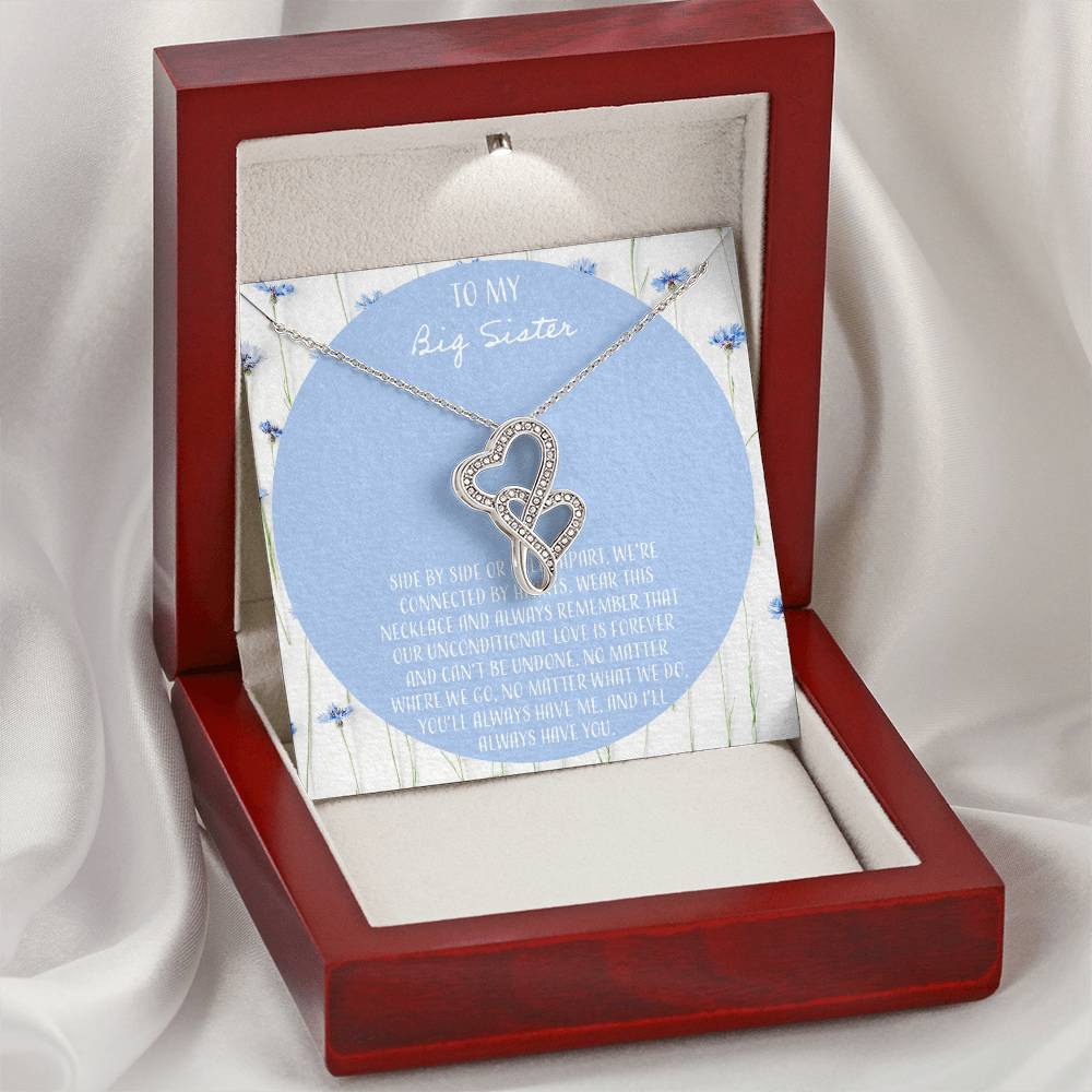 To My Big Sister Double Hearts Necklace