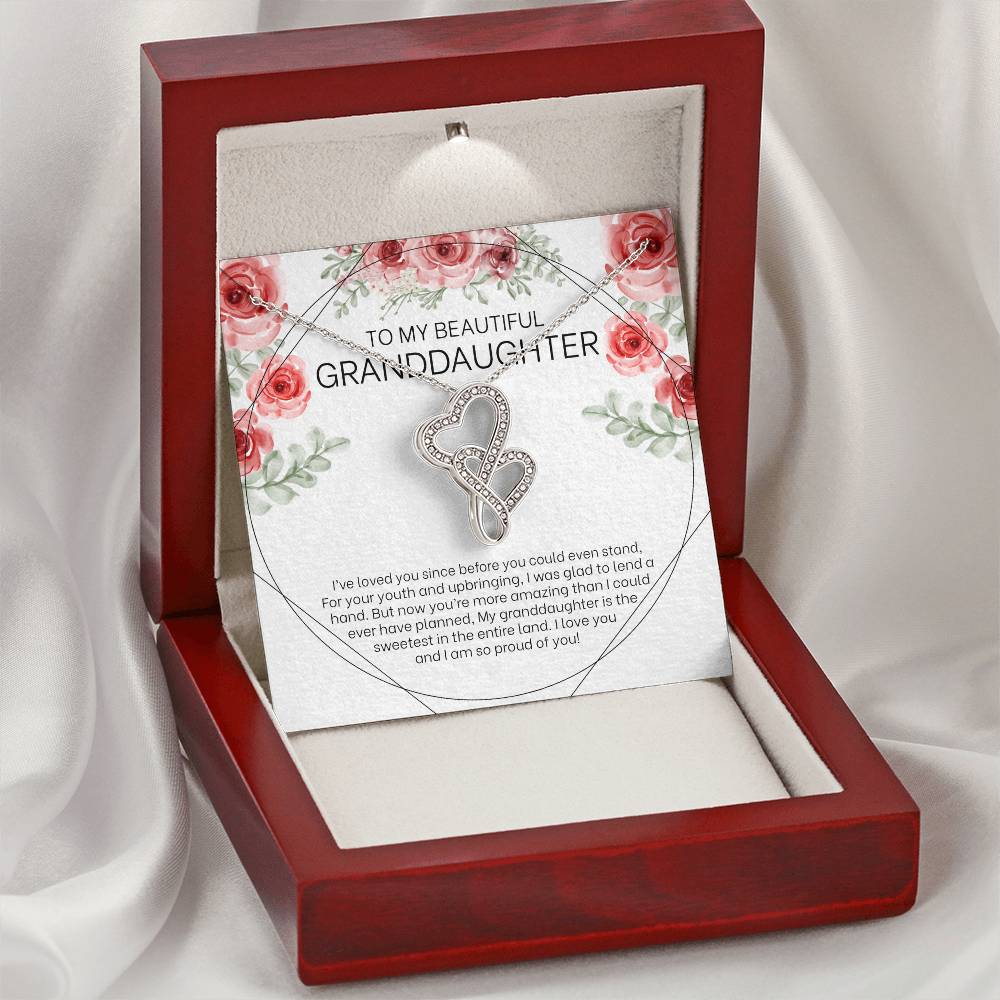 I Am So Proud Of You - Best Gift For Granddaughter Double Hearts Necklace