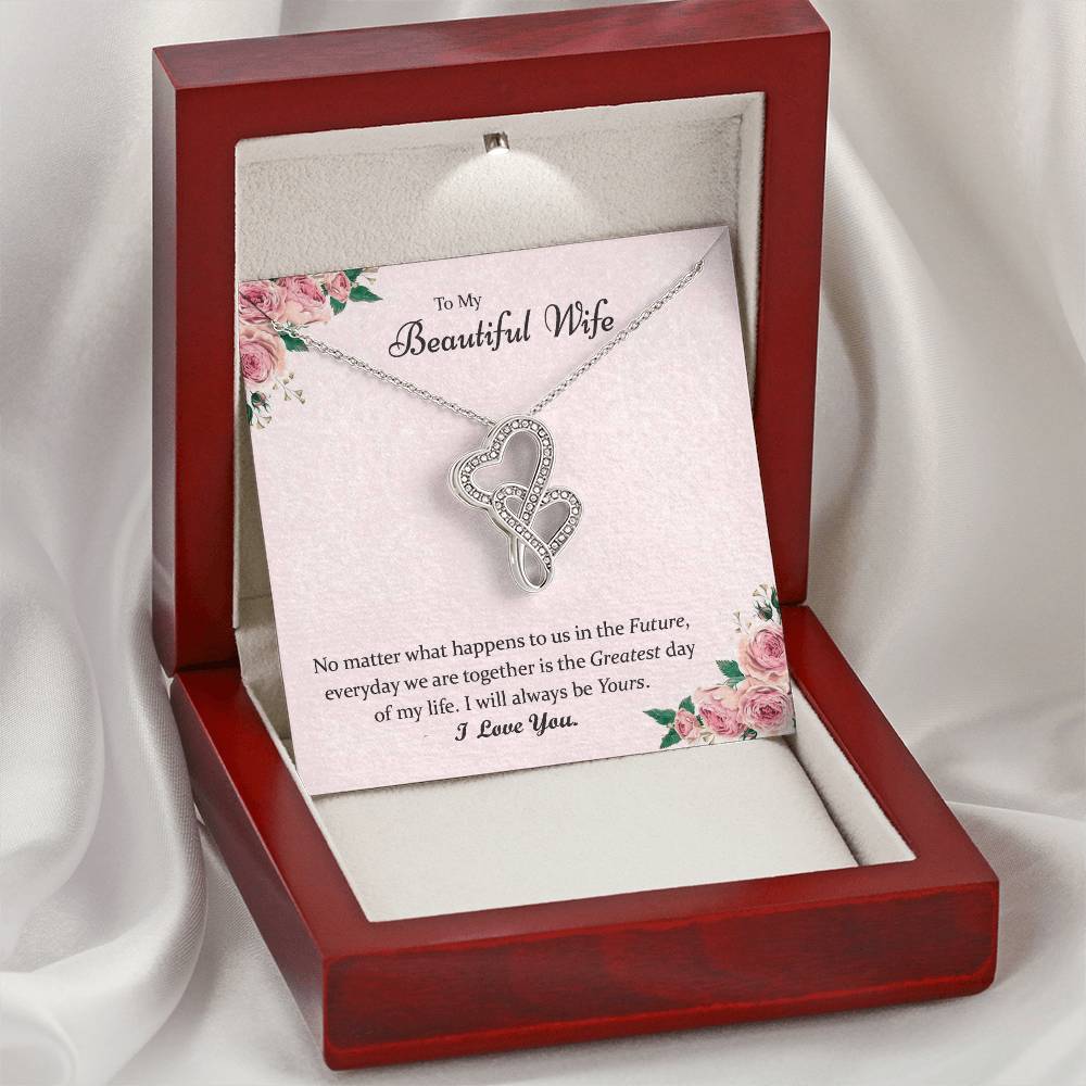 Perfect Gift For Wife 1 Double Hearts Necklace