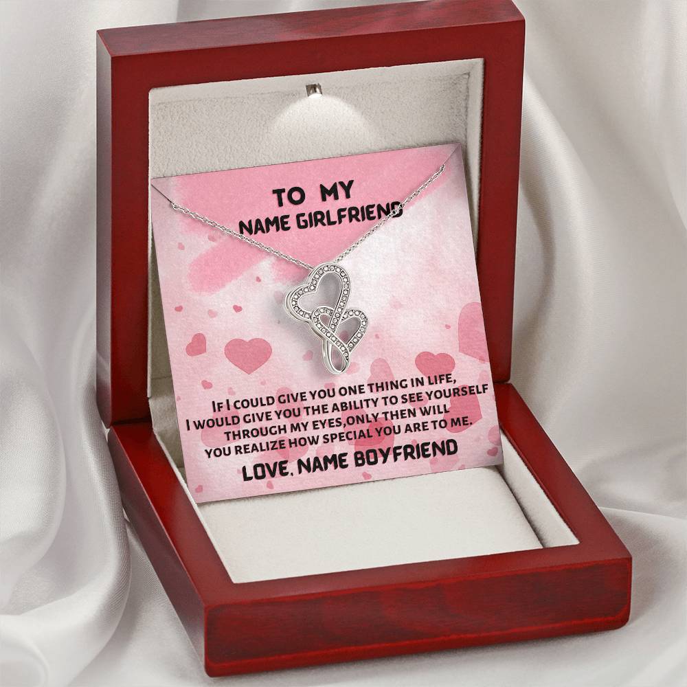 To My Girlfriend 1 Double Hearts Necklace