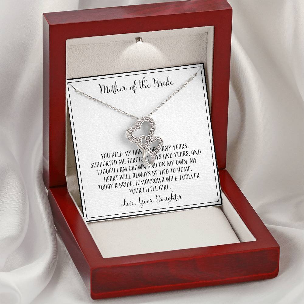 Mother Of The Bride Double Hearts Necklace