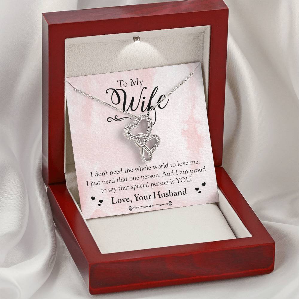 One Person To Love Necklace Double Hearts Necklace
