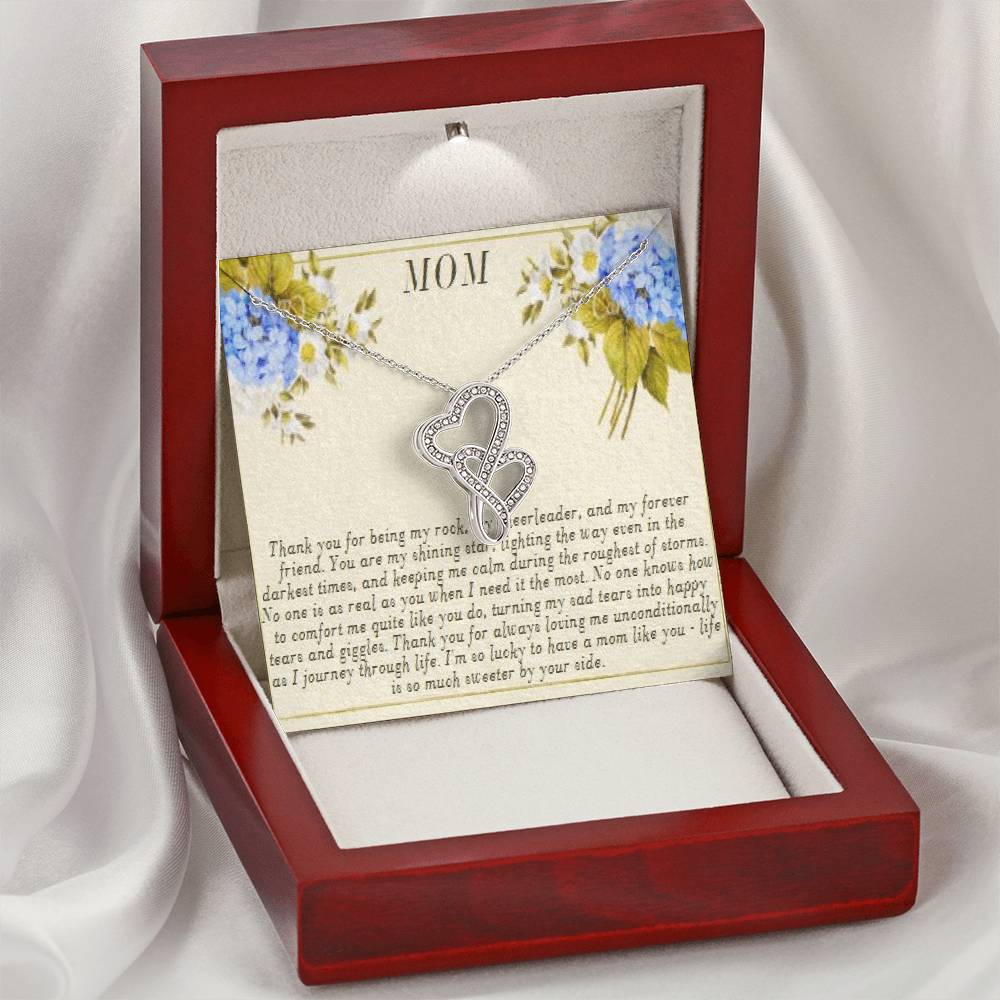 Mom Necklace Mother Necklace Mom Gift Mother's Day Gift Mother's Day Necklace Mother Daughter Gift Double Hearts Necklace