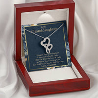 To My Granddaughter  Love Grandma  Double Hearts Necklace