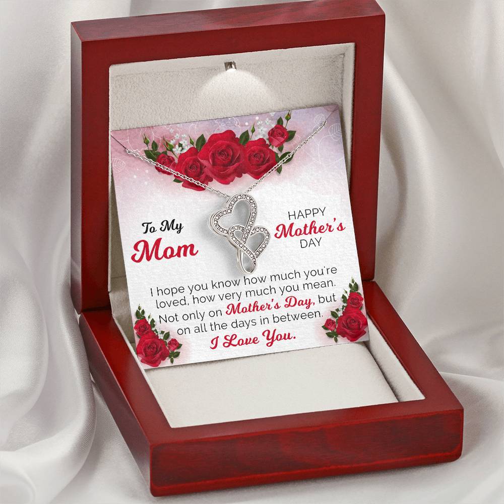 Happy Mother's Day Double Hearts Necklace