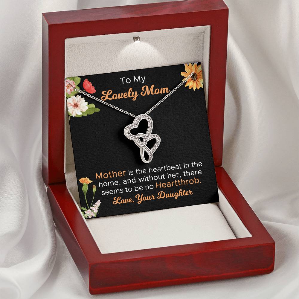 Gifts For Mom From Daughter Double Hearts Necklace