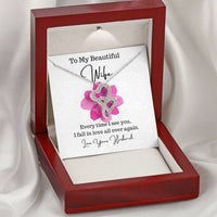 Husband To Wife - Necklace For Gift 2 Double Hearts Necklace