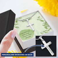 Bonus Sister Cross Pendant Sister In Law Customize Engraved Cross Necklace
