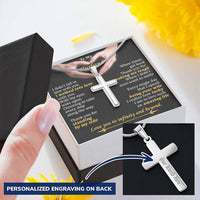 For Husband - When Times Get Hard - Cross Customize Engraved Cross Necklace