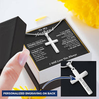 Gift For Husband - Hardest Route - Cross Customize Engraved Cross Necklace