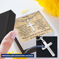 Cross Necklace For Grandma Customize Engraved Cross Necklace