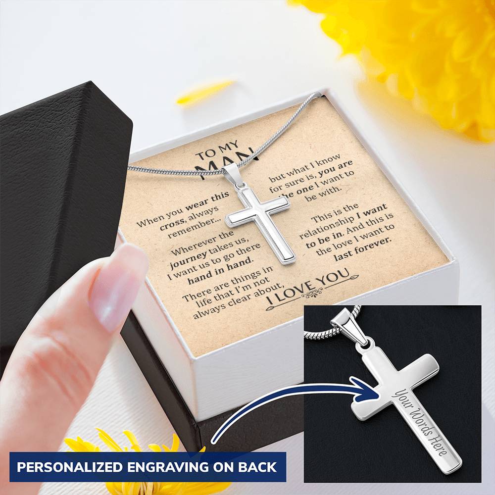 For Your Man - When You Wear This Cross Always Remember 1 - Cross Customize Engraved Cross Necklace