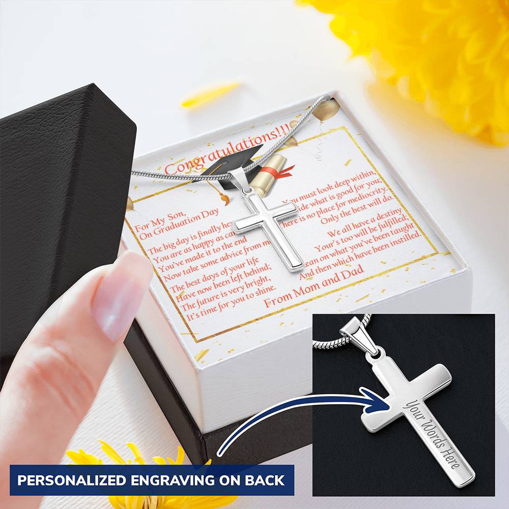 2022 Graduation 2022 Strong Graduate Gift Customize Graduation Gift High School Graduation College Graduation 2022 Customize Engraved Cross Necklace