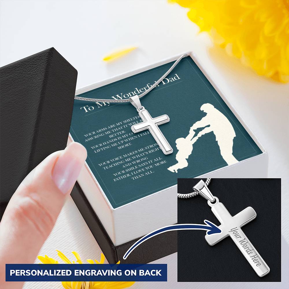 Cross Necklace  Gift For Father Father Birthday Gift Father Cross Necklace For Dad Father Daughter Gift Christian Gift Dad