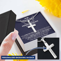 Gift For Husband - Perfect Partner - Cuban Link Customize Engraved Cross Necklace