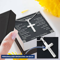 10 Reasons - Dad Amazon 4 Customize Engraved Cross Necklace