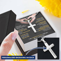 For Your Man - The Best Of You - Cross 1 Customize Engraved Cross Necklace