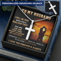 Gift For Husband - In Love - Cross Customize Engraved Cross Necklace