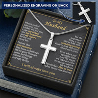 For Husband - This Is True - Cross Customize Engraved Cross Necklace