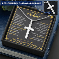 For Husband - Hundred Worlds - Cross Customize Engraved Cross Necklace