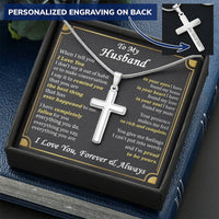 For Husband - Everything You Do - Cross Customize Engraved Cross Necklace