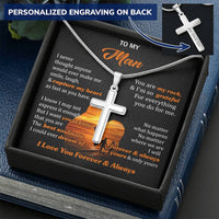 For Your Man - Everything You Do For Me - Cross Customize Engraved Cross Necklace